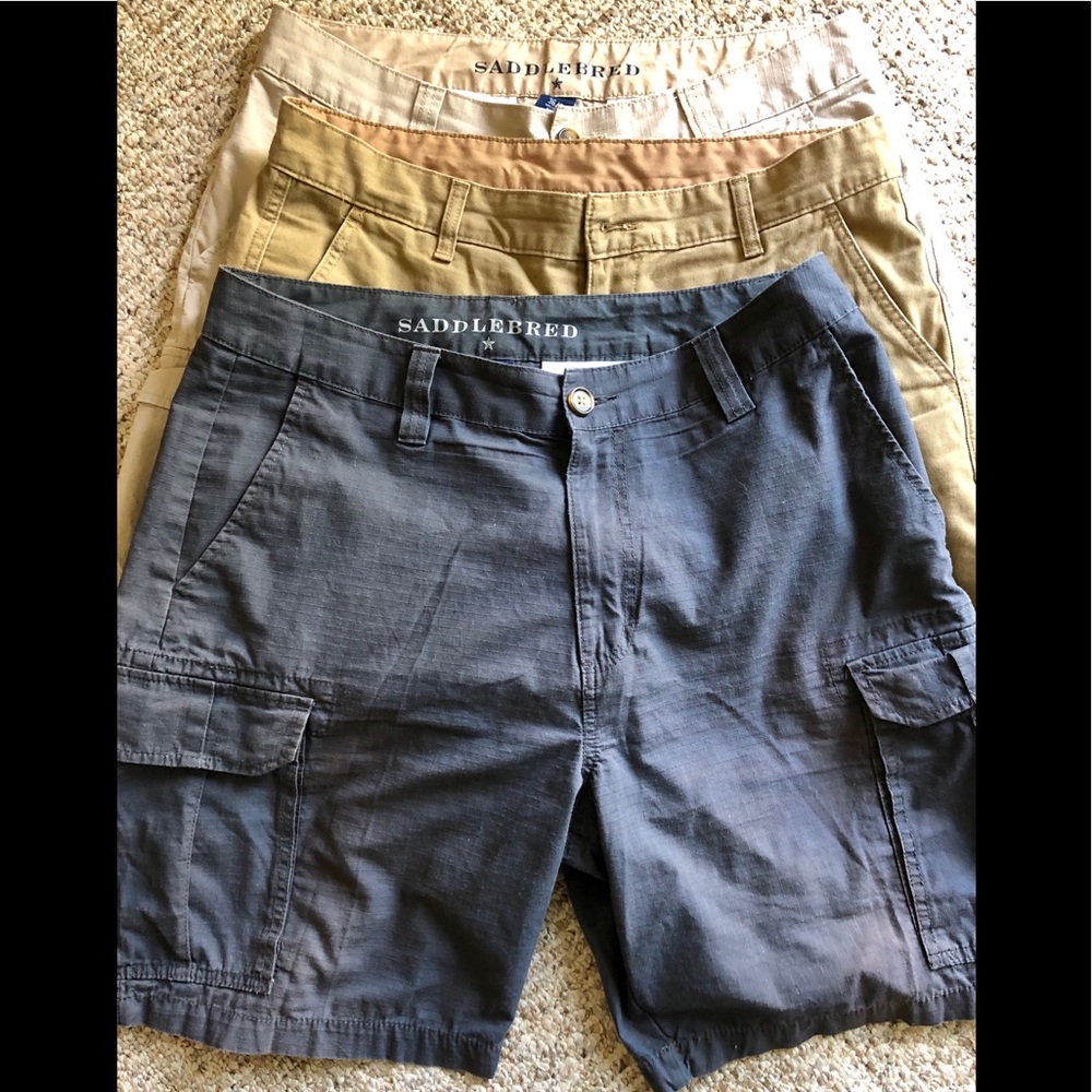 2 shorts by Saddlebred and 1 by Faded Glory 36